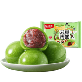 【中国直邮】 味滋源 艾草青团江南特产豆沙味点心糯叽叽清明果糕点零食6枚*1袋