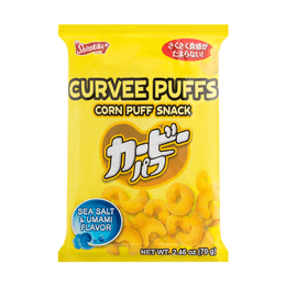 Curvee Puffs - 바삭바삭한 바다 소금 옥수수 퍼프 스낵, 2.46oz