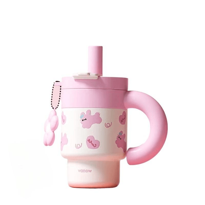 Qiaoqiao Insulated Cup Large Capacity Ceramic Liner Straw Iced Cup For Women 2026 New Blue 750ml