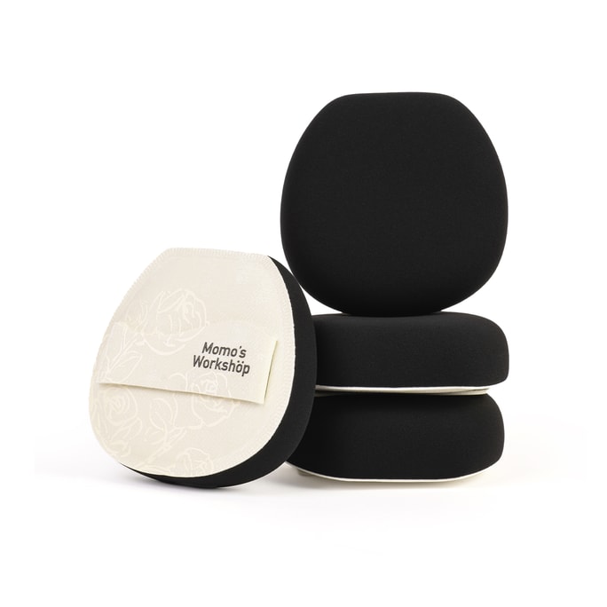 毛吉吉 玫瑰系列粉扑 空气棉花糖化妆海绵粉扑 缎光纹白色平头设计 4mm高密Rubycell材质  硬弹遮瑕 快速上妆 适用粉膏/速干粉底 2pcs