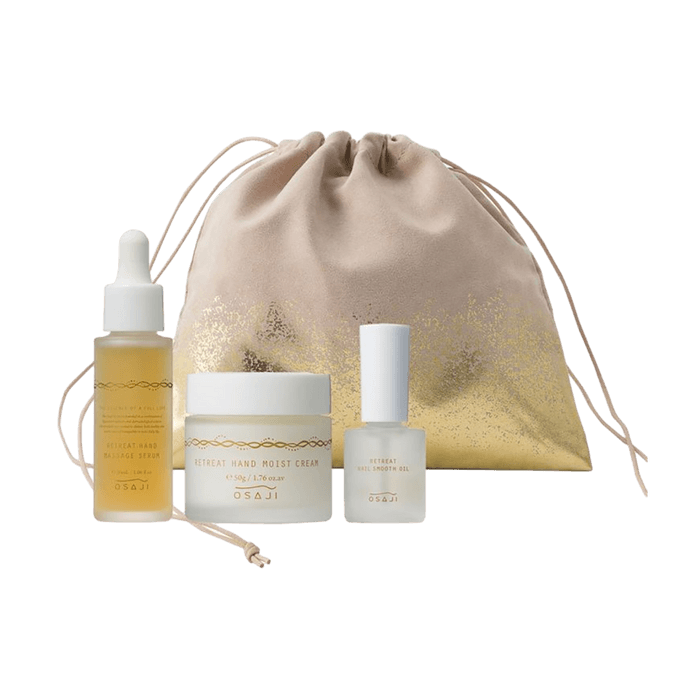 日本OSAJI Retreat系列手部护理套装 手部按摩精华30ml + 护手霜50g +指缘油9ml