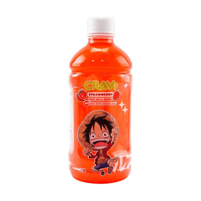 台湾CRAVIx海贼王路飞联名 草莓椰果粒饮料 350ml