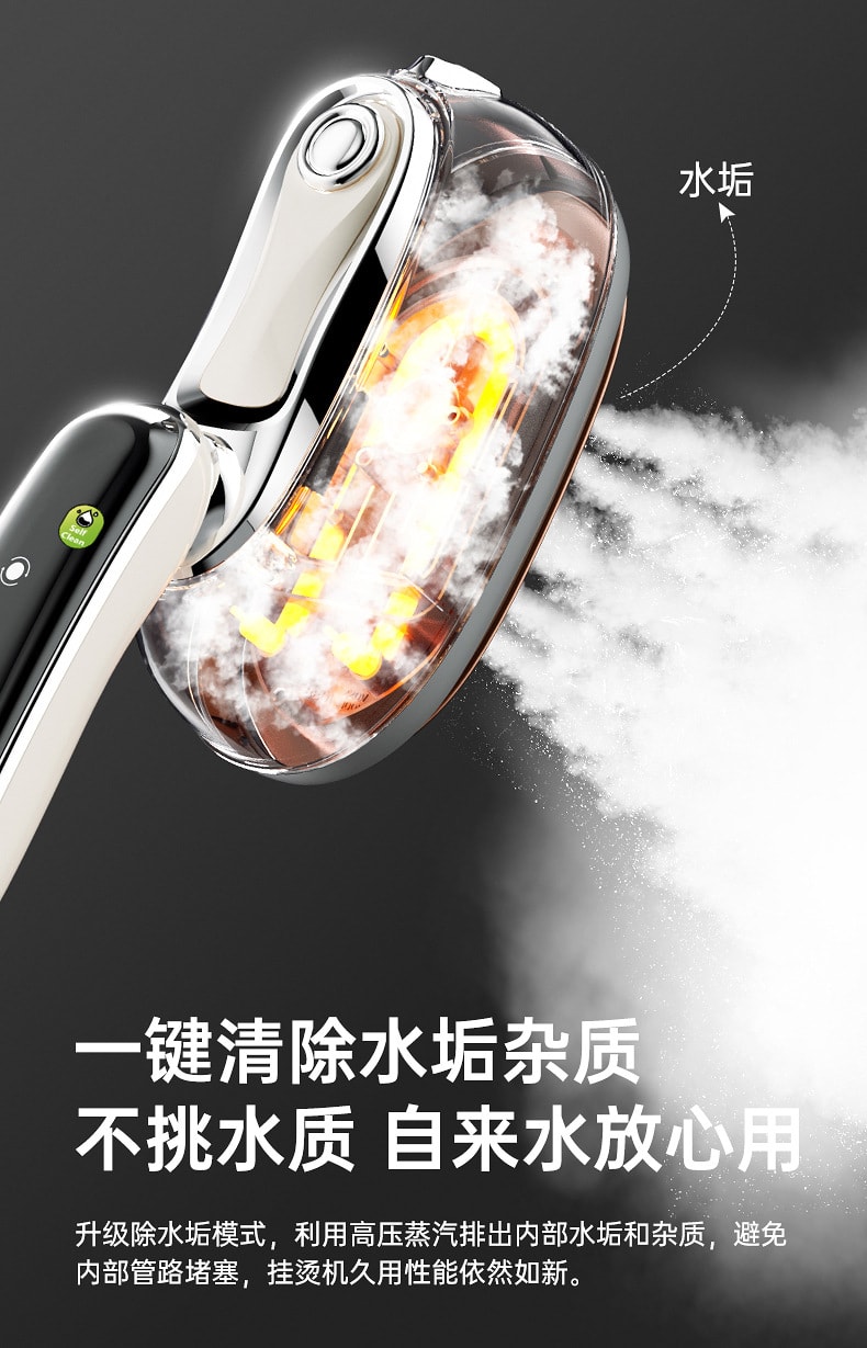 【中國直郵】 晶雅家 美規 110V 智慧六檔手持蒸氣熨燙機 便攜式掛燙機 LCD 顯示器 快速除皺 學生旅行租屋專用 白色 一台裝