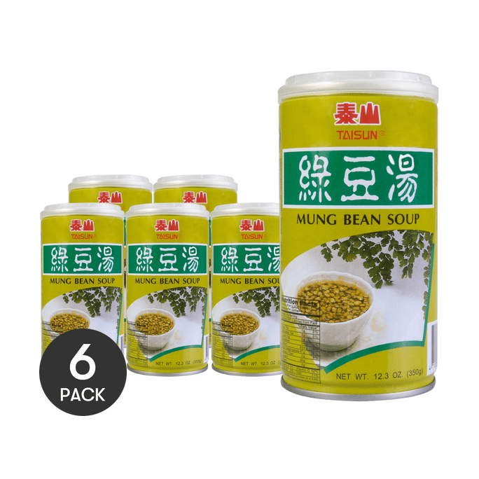 台湾泰山 绿豆汤 350g*6罐【超值装】【0脂0添加】【夏日清热解暑必备】