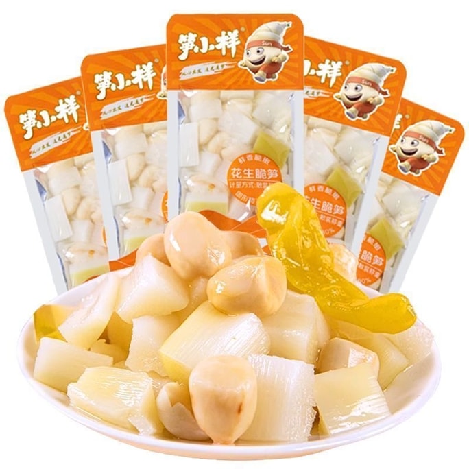 【中國直郵】 筍小樣 花生脆筍泡椒味老壇泡菜脆嫩筍下飯菜醬菜宿舍解饞休閒零食小吃5*21克 105克