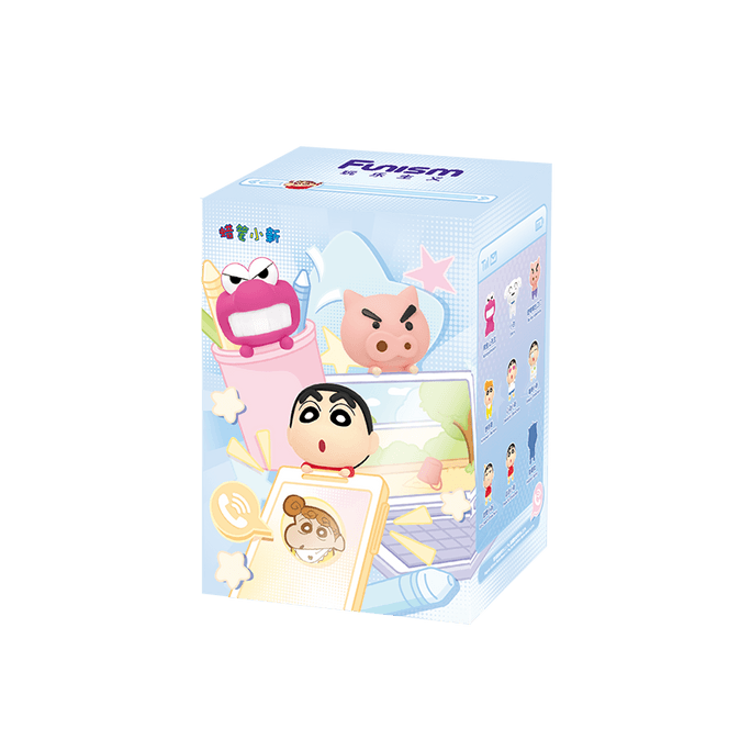 【中國直郵】 玩樂主義 正版蠟筆小新趴趴車載擺件盲盒單盒萌粒工位螢幕裝飾 52mm