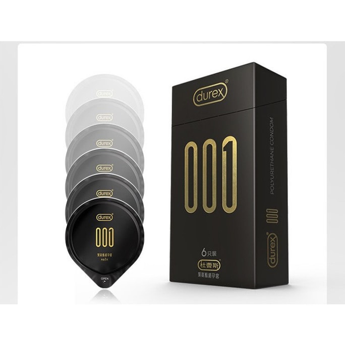 [중국 직배송] 듀렉스 001 폴리우레탄 초박형 콘돔 중형 0.01mm 6개입