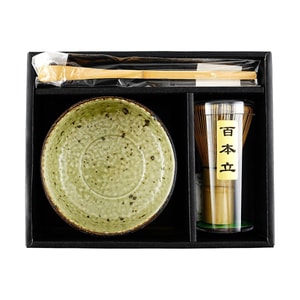 CHIKUHO筑丰 抹茶工具三件套 抹茶碗茶筅茶勺茶立 礼盒装  御福惠和套装