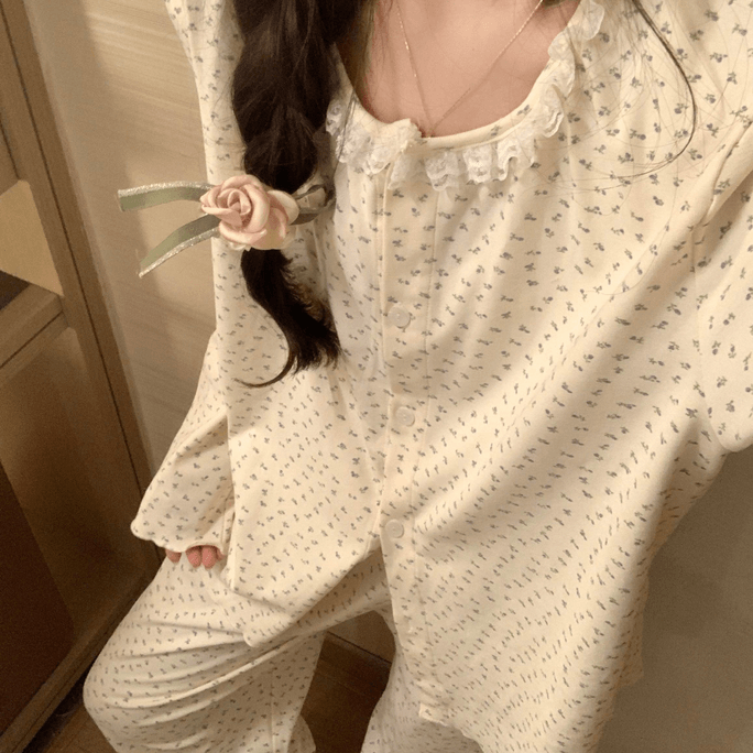 Blue Petal Pajama Set XL Size