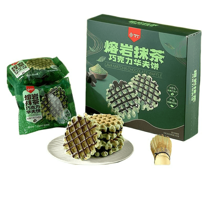 【中国直送】丹府ワッフル、低カロリー食事代替品、抹茶チョコレート風味、減量、栄養満点の朝食、268g×1袋