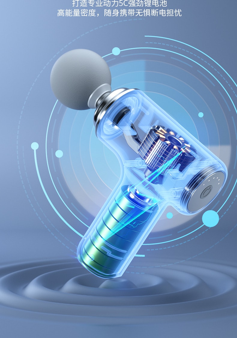 【中国直邮】 多蒙 迷你筋膜枪家用便携女生肌肉放松震动按摩棒颈椎按摩仪 1 把