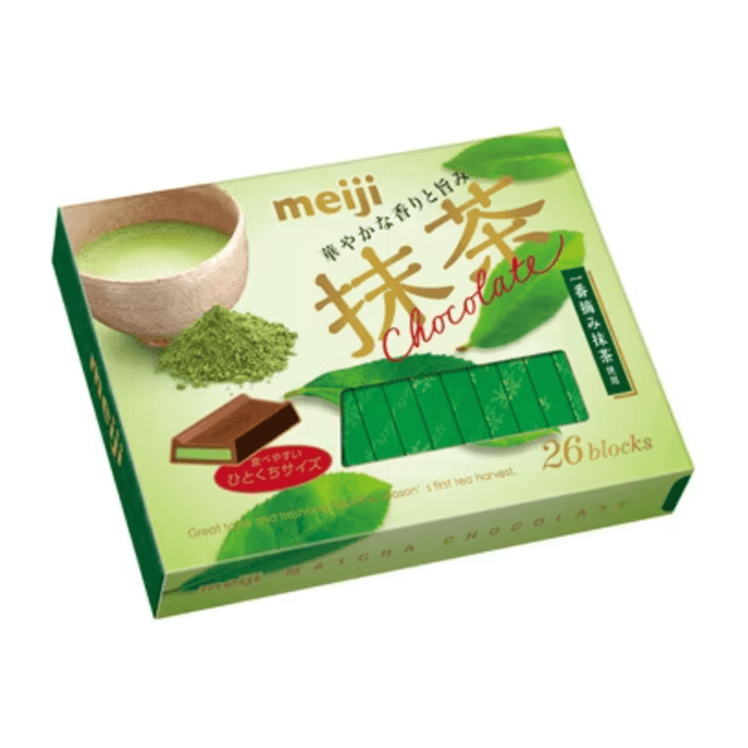 mingzhi sweet and delicious meiji matcha chocolate box with 26 pieces