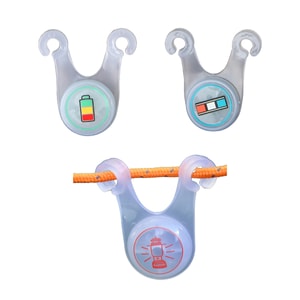 Outdoor Tent Rope Warning Light Anti-Trip Camping Light Time Film Blue + Battery Green + Outdoor Lantern Red 3-Pack 1 Set