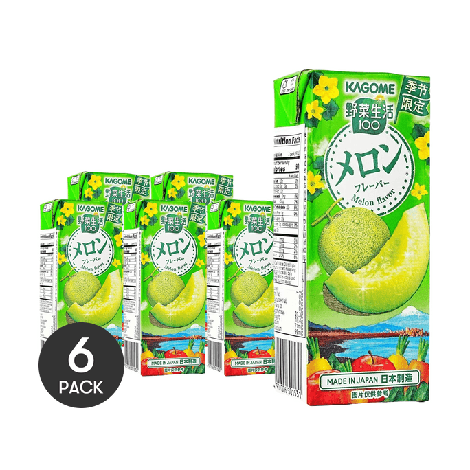 ベジタブルライフ フルーツ&野菜ジュース ソフトドリンク メロン風味 6.59液量オンス×6【6パック】