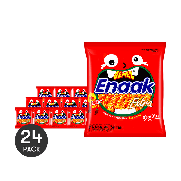Spicy Crunchy Noodles - Ready-to-Eat Snack, 1.05oz *24【24 Packs】