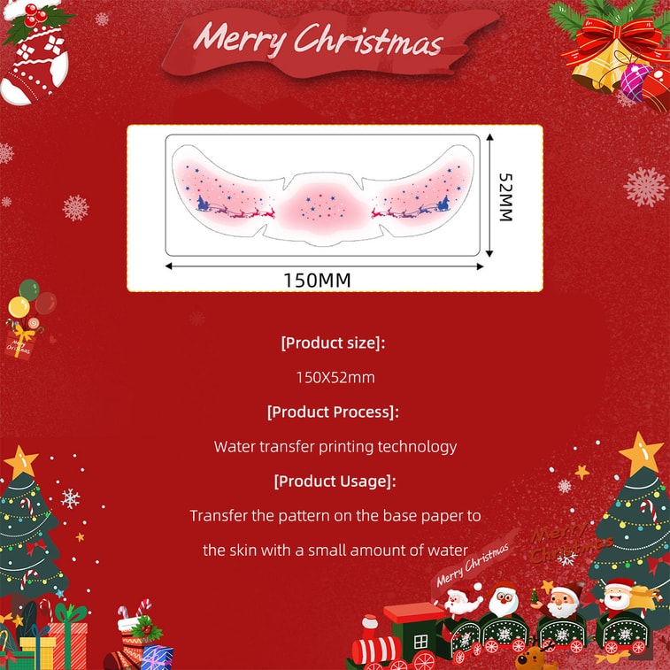 HSPM 新款圣诞节雀斑纹身贴防水防汗自然雀斑圣诞派对妆容贴 一组6个 4