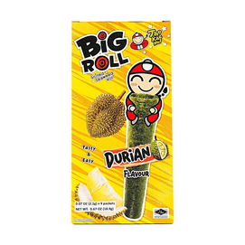 泰国TAOKAENOI小老板 BIG ROLL 香脆海苔卷 紫菜卷 榴莲味 9条入 18.9g【网红零食】【全新限定口味】