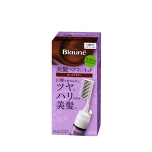 【日本直郵】KAO花王 Blaune純植物遮白髮染髮劑帶梳子80g 女士深棕色