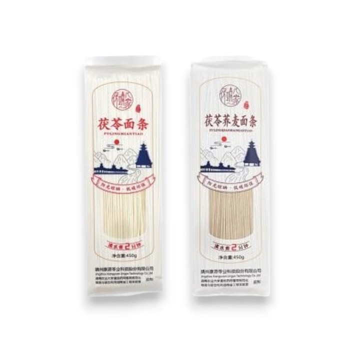 【中國直郵】 茯靖人家 蕎麥茯苓麵條 素食細麵 袋/450g