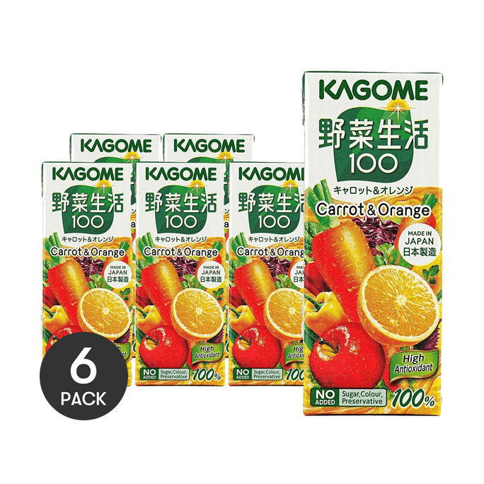 카고메 당근 & 오렌지 주스 6.76 fl oz *6【6팩】
