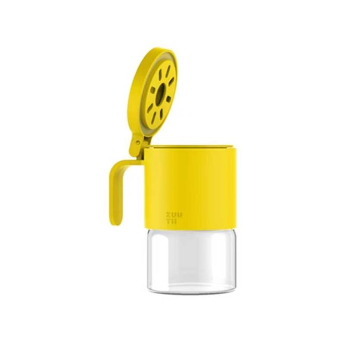 Multi-functional moisture-proof spice jar for kitchen, 300mL, comes with a spoon #LIGHT LEMON. Multi-purpose/fully removable and washable.