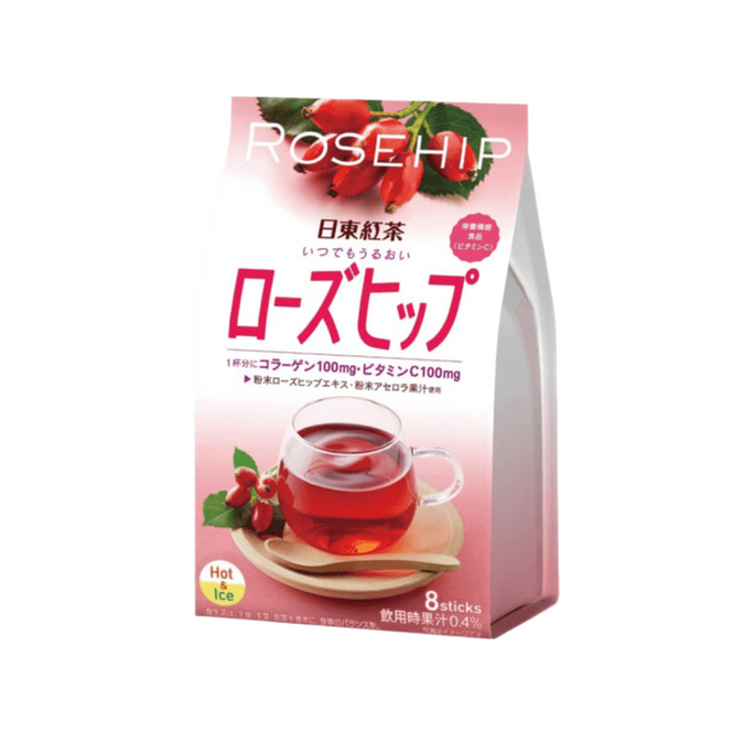 日本 日東紅茶 滋潤玫瑰果 無咖啡因玫瑰茶 8條裝