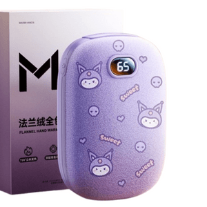 【中国直送】Qintai Madam 2-in-1 デジタルディスプレイ ミニポータブルハンドウォーマー (クミパープル) (1パック)