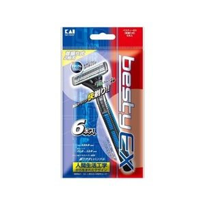【日本直邮】KAI贝印 besty EX 男士一次性剃须刀手动防水刮胡刀 6支