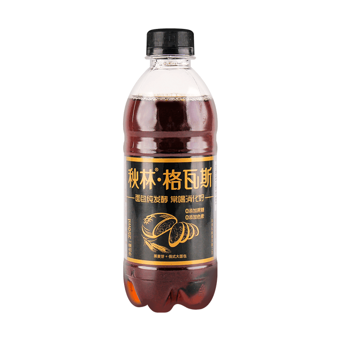 【哈尔滨特产】秋林 黑色格瓦斯汽水 俄式大面包麦芽发酵饮料 350ml