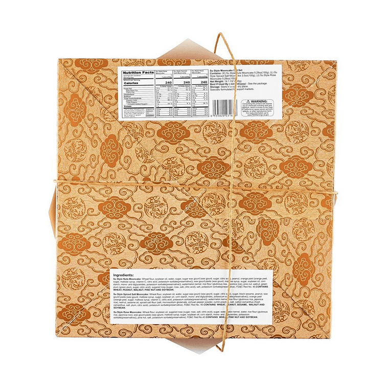 Su Style Mooncake Gift Set 14.1 oz 【Nuts*3 + Spiced Salt*2 + Rose*3】 6