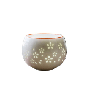 Yipin Qiantang Linglong Hollow Kung Fu Tea Cup Single Tea Cup Moon White Linglong Yellow Tea Cup 7 * 5.5cm