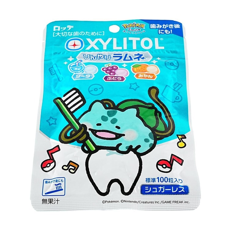 日本LOTTE乐天 POKEMON宝可梦 木糖醇护齿汽水糖 苏打水葡萄桔子口味 32g【动漫好物】 4