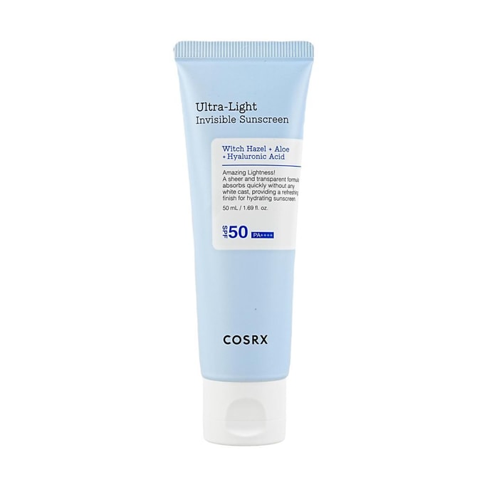 Ultra-Light Invisible Sunscreen, Witch Hazel+Aloe+Hyaluronic Acid, SPF50·PA++++, 1.69 fl.oz.