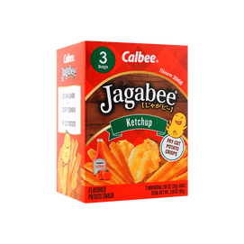 Jagabee Potato Sticks,Fry Cut Potato Crisps,Ketchup Flavor ,3 Packs 3.18 oz