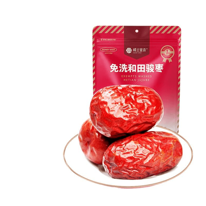 【中国直邮】楼兰蜜语 新疆红枣免洗一级特大红枣单果4CM 500g*1袋装