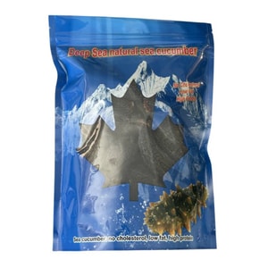 Dried Arctic Deep Sea Natural Sea Cucumber Standard Bag Package( 1 lb) 454g(with Ribs/Belt Bandage)