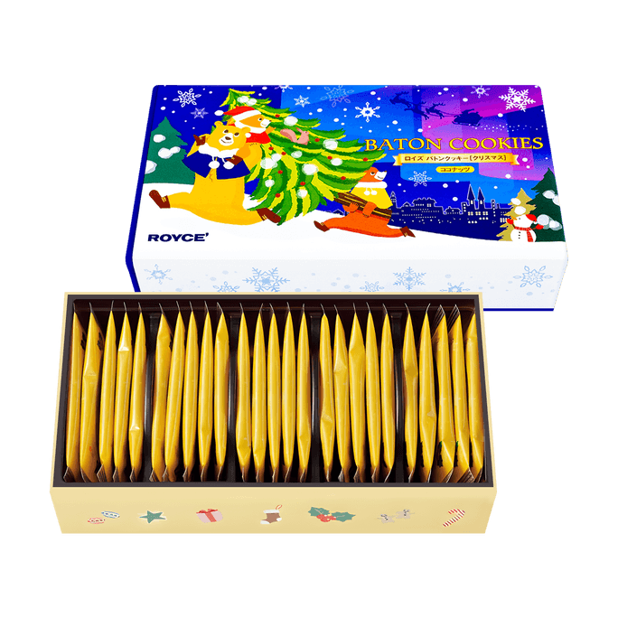 日本ROYCE若翼族 BATON巴頓 巧克力椰子曲奇餅乾禮盒 25枚裝 【聖誕節限定】