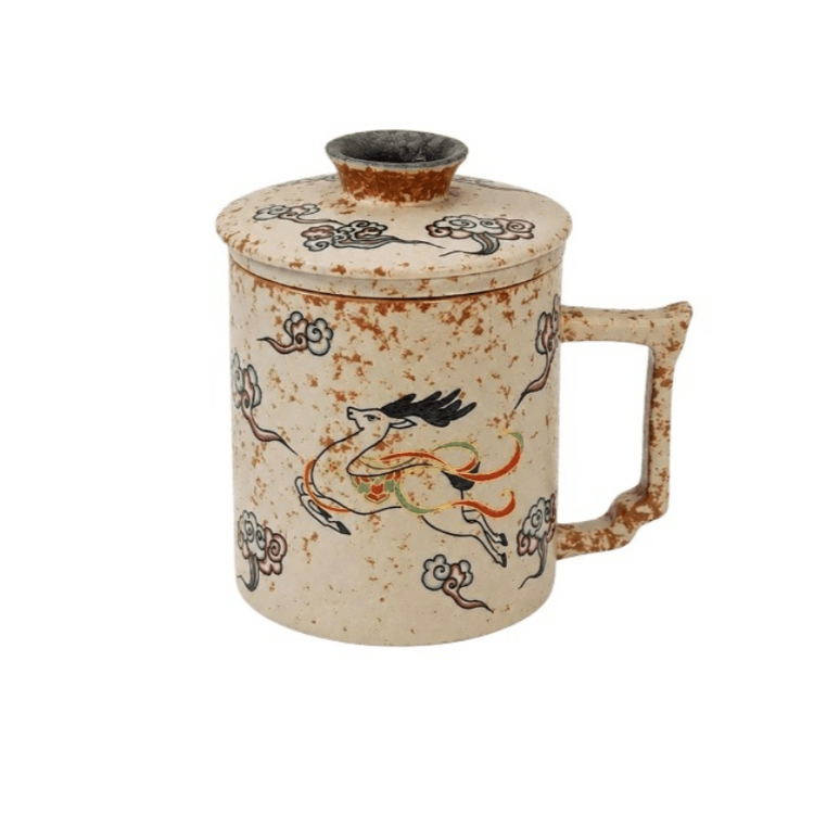9723 中国陶器 十錦 清朝桃釉杯 小杯 煎茶杯 茶道具 検:脂