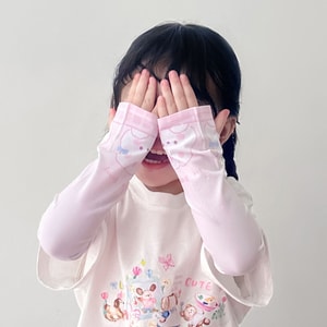 [中国からの直送] HSPM 新登場 子供用 UVカット クール アイスシルク 速乾 軽量 日焼け止め アイススリーブ (ペア) かわいいウサギ F