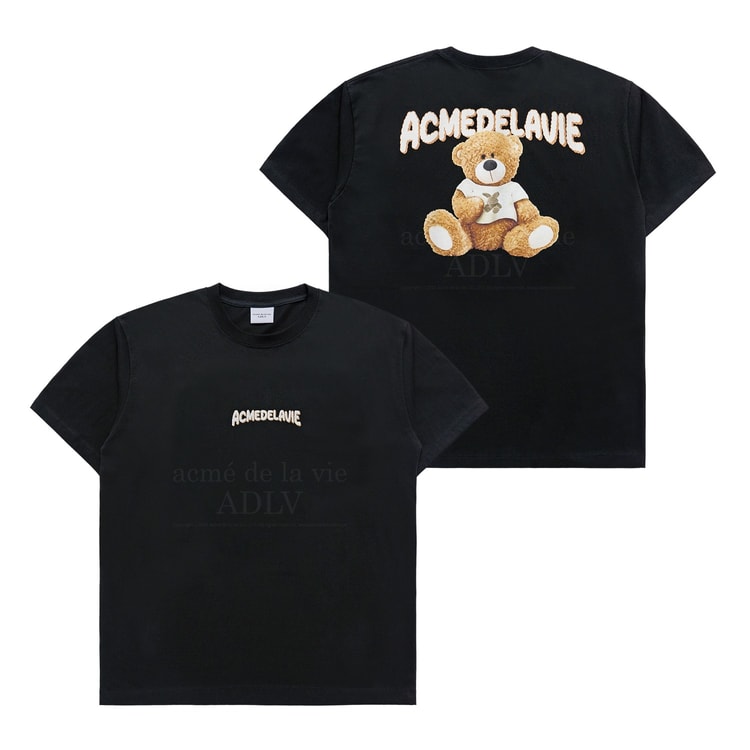 RABBIT T-SHIRT BEAR SHORT SLEEVE T-SHIRT BLACK SIZE 1 - Yami.com
