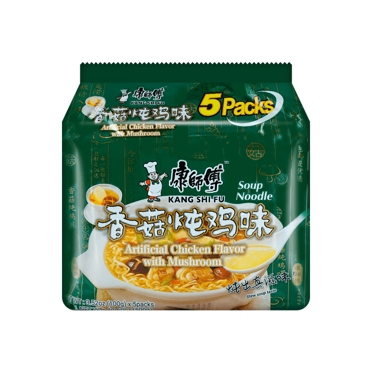 康师傅方便面香菇炖鸡面五包装100g*5 亚米