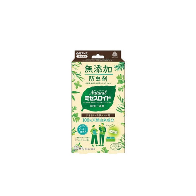 Hakugen Earth 100% Natural Ingredients Deodorant Anti-mold and Insect Repellent for Closet & Drawers 12pcs 