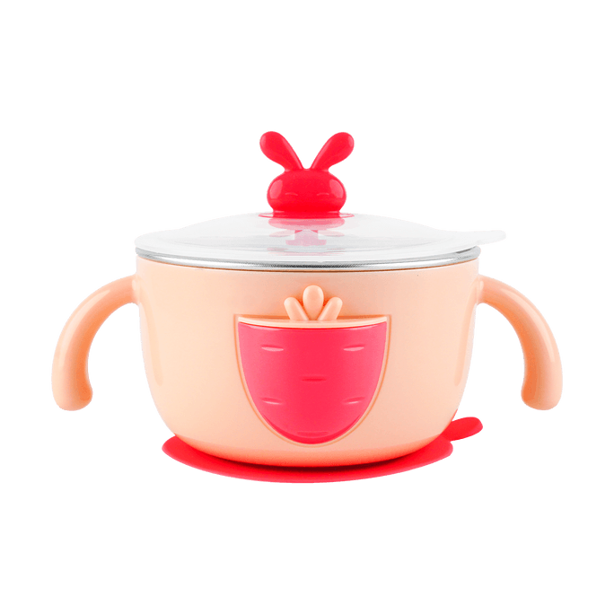 12oz Double-Wall Vacuum Insulated Stainless Steel Suction Bowl, Pink