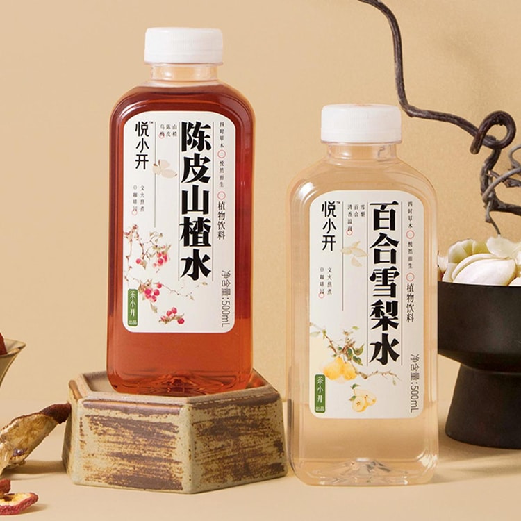 茶小開茶小開悅小開陳皮山楂水植物飲品500ml【低卡0脂0咖啡因】【食材