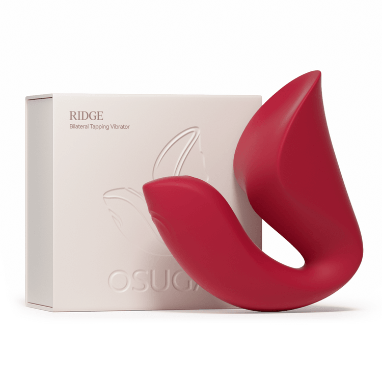 OSUGA RIDGE Dual-Sided Clitoral &amp; G-Spot Tapping Vibrator, Amplified  Tapping Intensity, IPX7 Waterproof, Adult Sex Toy for Women (Red) - Yami.com