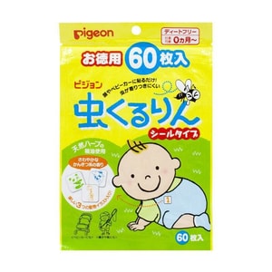 【日本直邮】日本 PIGEON 贝亲婴儿驱蚊贴 天然桉树油防蚊贴 60枚入