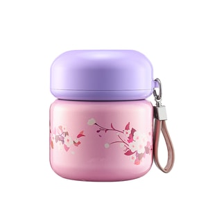 Portable Braised Beaker Vacuum Container Pail Thermos Food Container Stainless Steel Jar Pink 550ml