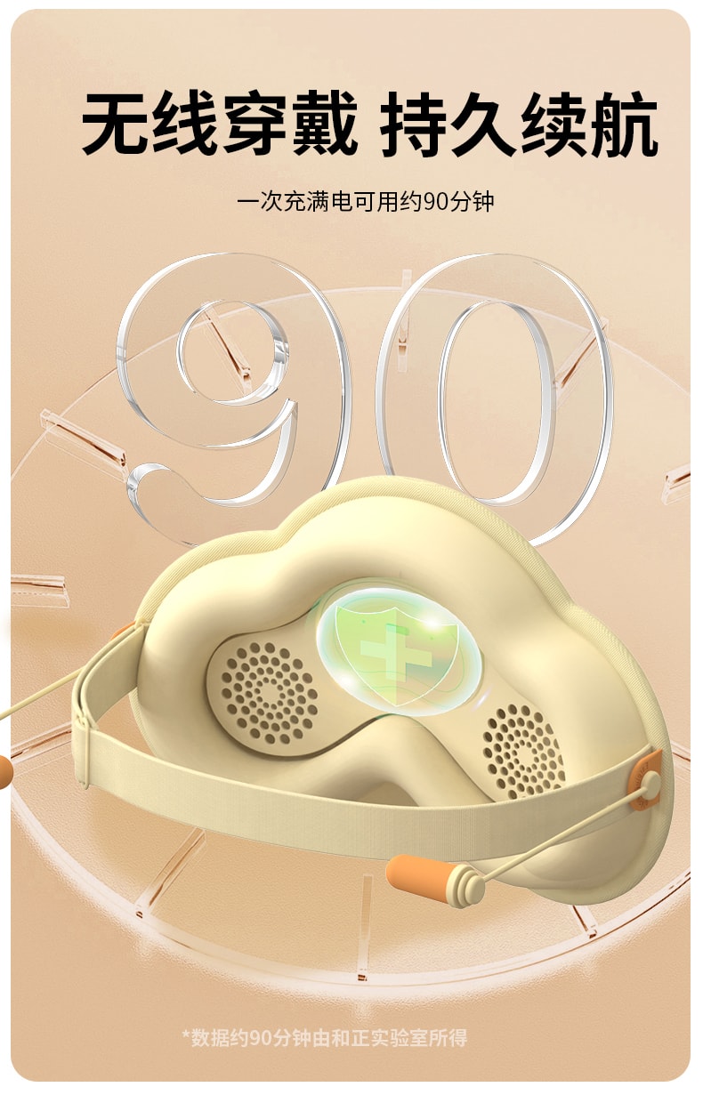  和正 【升级款 带热敷 配耳塞】遮光热敷睡眠眼罩 白色 1件