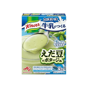味の素ジャパン 期間限定 冷たい牛乳 インスタント食事代替品 高カルシウム配合 クリーミーグリーンピース風味 低カロリー とろみスープ 3袋入り