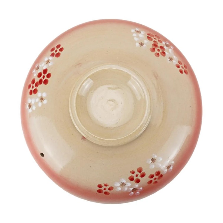 Japanese Clay Pot Donabe Flower 101oz 11"Dx4"H(6.5"H)  4